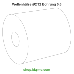 Wellenhülse / Ø 2.0 mmLänge (T) mm 2.0Bohrung (D) mm 0.60 Presspassung PPOM-C natur[WH-d2-T2-D0.6P-PN]