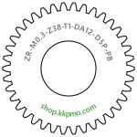 Zahnrad M0.3 / 38 Z AD 12.0mmBohrung (D) mm 5.00 Presspassung PBreite (T) mm 1.0POM-C schwarz[ZR-M0.3-Z38-T1-DA12-D5P-PB]