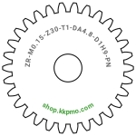 Zahnrad M0.15 / 30 Z AD 4.80mmBohrung (D) mm 1.00 H9Breite (T) mm 1.0POM-C natur[ZR-M0.15-Z30-T1-DA4.8-D1H9-PN]
