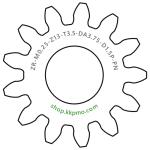 Zahnrad M0.25 / 13 Z AD 3.8mmBohrung (D) mm 1.50 Presspassung PBreite (T) mm 3.5POM-C natur[ZR-M0.25-Z13-T3.5-DA3.75-D1.5P-PN]