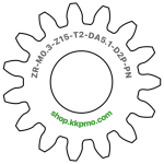 Zahnrad M0.3 / 15 Z AD 5,1mmBohrung (D) mm 2,00 Presspassung PBreite (T) mm 2,0POM-C natur[ZR-M0.3-Z15-T2-DA5.1-D2P-PN]