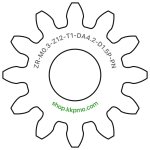 Zahnrad M0.3 / 12 Z AD 4,2mmBohrung (D) mm 1,50 Presspassung PBreite (T) mm 1,0POM-C natur[ZR-M0.3-Z12-T1-DA4.2-D1.5P-PN]