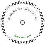 Zahnrad M0.25 / 40 Z AD 10.5mmBohrung (D) mm 1.00 Presspassung PBreite (T) mm 1.0POM-C natur[ZR-M0.25-Z40-T1-DA10.5-D1P-PN]