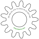 Zahnrad M0.25 / 13 Z AD 3.75mmBohrung (D) mm 1.50 P7Breite (T) mm 2.0Messing MO58[ZR-M0.25-Z13-T2-DA3.75-D1.5P7-MS]