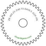 Zahnrad M0.25 / 40 Z AD 10,5mmBohrung (D) mm 2,00 Presspassung PBreite (T) mm 3,0POM-C natur[ZR-M0.25-Z40-T3-DA10.5-D2P-PN]