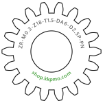 Zahnrad M0.3 / 18 Z AD 6.0mmBohrung (D) mm 2.50 Presspassung PBreite (T) mm 1.5POM-C natur[ZR-M0.3-Z18-T1.5-DA6-D2.5P-PN]SPARE GEAR FOR LOCO LEMACO E554