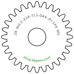 Zahnrad M0.2 / 28 Z AD 6,0mmBohrung (D) mm 1,50 Presspassung P8Breite (T) mm 1,5Messing MO58[ZR-M0.2-Z28-T1.5-DA6-D1.5P8-MS]