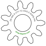 Zahnrad M0.4 / 11 Z AD 5,2mmBohrung (D) mm 2,00 Presspassung P8Breite (T) mm 2,0POM-C natur[ZR-M0.4-Z11-T2-DA5.2-D2P8-PN]Ritzel Achse B C
