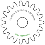 Zahnrad M0.3 / 19 Z AD 6,3mmBohrung (D) mm 1,50 Presspassung PBreite (T) mm 1,0POM-C natur[ZR-M0.3-Z19-T1-DA6.3-D1.5P-PN]