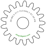 Zahnrad M0.3 / 17 Z AD 5,7mmBohrung (D) mm 1,50 Presspassung PBreite (T) mm 2,5POM-C natur[ZR-M0.3-Z17-T2.5-DA5.7-D1.5P-PN]