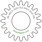 Zahnrad M0.5 / 20 Z AD 11,0mmBohrung (D) mm 5,00 Presspassung PBreite (T) mm 3,5POM-C natur[ZR-M0.5-Z20-T3.5-DA11-D5P-PN]