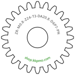 Zahnrad M0.8 / 24 Z AD 20,80mmBohrung (D) mm 6,00 P7Breite (T) mm 3,0POM-C natur[ZR-M0.8-Z24-T3-DA20.8-D6P7-PN]