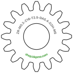 Zahnrad M0.3 / 16 Z AD 5,4mmBohrung (D) mm 2,00 Spielpassung HBreite (T) mm 2,5Messing MO58[ZR-M0.3-Z16-T2.5-DA5.4-D2H-MS]GTW