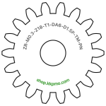 Zahnrad M0.3 / 18 Z AD 6.0mmBohrung (D) mm 1.50 Presspassung Hausnorm PBreite (T) mm 1.0POM-C natur[ZR-M0.3-Z18-T1-DA6-D1.5P-TM-PN]