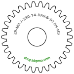 Zahnrad M0.3 / 30 Z AD 9,6mmBohrung (D) mm 2,50 Spielpassung Hausnorm HBreite (T) mm 4,0Messing MO58[ZR-M0.3-Z30-T4-DA9.6-D2.5H-MS]