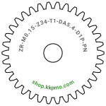 Zahnrad M0.15 / 34 Z AD 5.40mmBohrung (D) mm 1.00 PBreite (T) mm 1.0POM-C natur[ZR-M0.15-Z34-T1-DA5.4-D1P-PN]