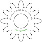Zahnrad M0.3 / 12 Z AD 4,2mmBohrung (D) mm 1,50 Presspassung Hausnorm PBreite (T) mm 1,5POM-C natur[ZR-M0.3-Z12-T1.5-DA4.2-D1.5P-PN]