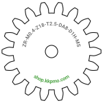Zahnrad M0.4 / 18 Z AD 8,0mmBohrung (D) mm 1,00 Spielpassung Hausnorm HBreite (T) mm 2,5Messing MO58[ZR-M0.4-Z18-T2.5-DA8-D1H-MS]